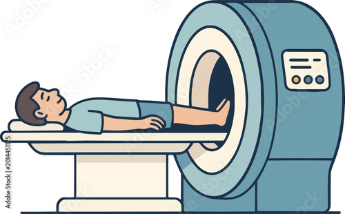 Patient entering a MRI scanning machine