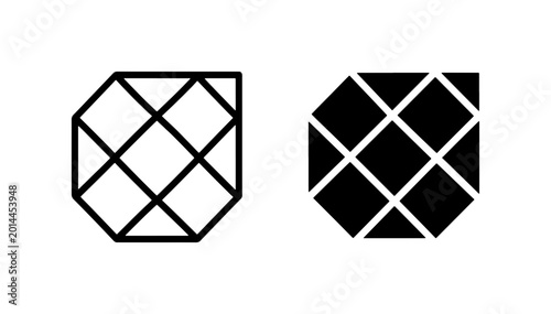 Geometric Abstract Shape Icons, Minimalist Octagon Design Elements, Modern Diamond Pattern Graphics, Clean Vector Art for Branding and Web