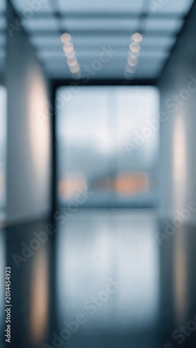 Modern Office Corridor with Soft Lighting