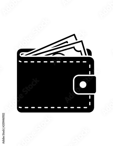 Tableau sur toile Black leather wallet with cash.