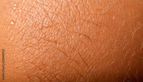 Close-up of human skin showing texture, pores, and fine hairs.