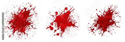 Panel kuchenny z motywem Set and collection of red paint splash splat isolated on white background