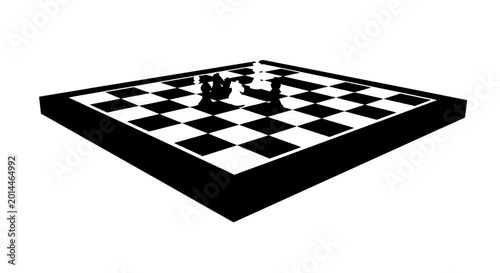 Bild auf Leinwand Chessboard featuring pieces positioned for a strategic game symbolizes critical thinking, competitive planning, and the tactical maneuvers required to achieve success in complex situations