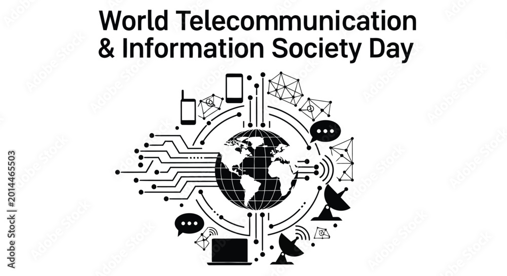 Obraz premium world telecommunication and information society day vector illustration high quality professional