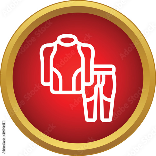 Thermal underwear set providing warmth and comfort in a red circle icon