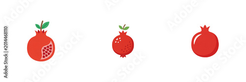 Εκτύπωση καμβά Set and collection of single red berry isolated on white background