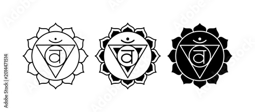 Принти на полотні Muladhara Chakra Symbols, Root Chakra Icons, Sacred Geometry, Spiritual Energy C