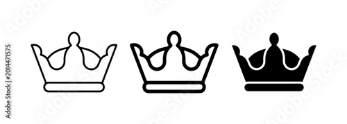 Bild auf Leinwand Crown Icons Set, Royal Symbol Vector Graphics, Monarch Emblem Collection, Leader