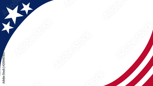 Patriotic American Flag Frame With Stars and Stripes Border. perfect for patriotic posters, announcements, social media posts and election.
