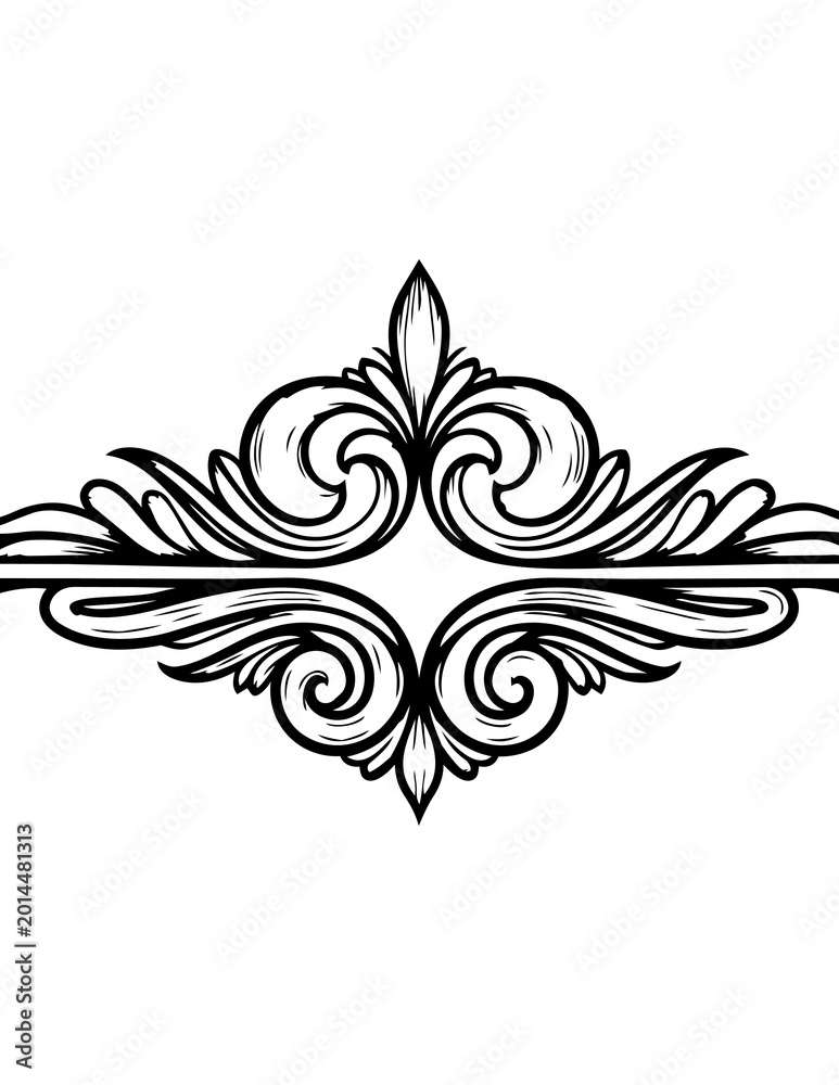 Fototapeta premium Ornate Decorative Floral Design Element.