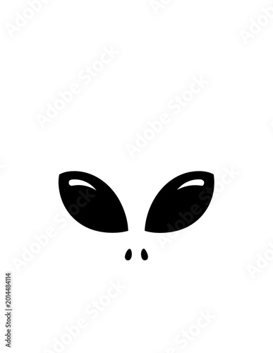 Obraz na płótnie Simple Alien Face Icon Graphic.