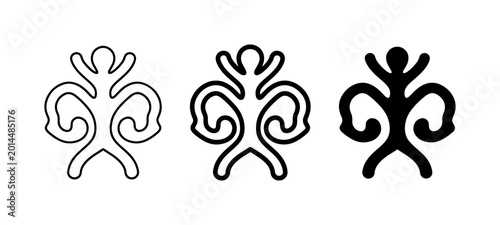 Bild auf Leinwand Abstract Human Figure Symbol, Primitive Iconography, Stylized Ancient Art, Minim