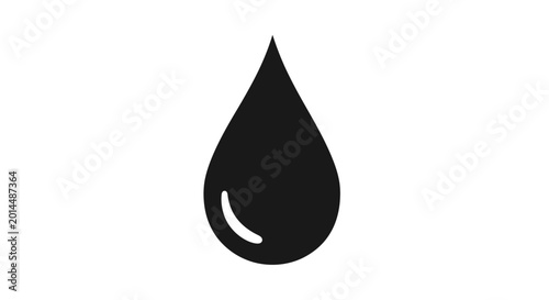 Bild auf Leinwand Water drop icon rendered as a minimalist black silhouette symbol signifies purity and natural resources for diverse environmental, industrial, or scientific communication projects and designs