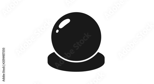 Obraz na płótnie Crystal ball resting on a sturdy base symbolizes mystical foresight and intuitive exploration for themes related to fortune telling, spiritual guidance, and the unknown future possibilities