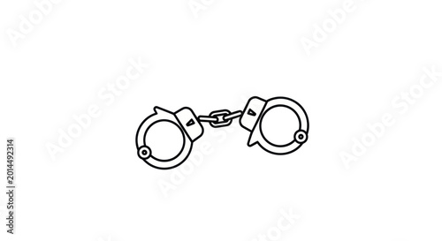 Obraz na płótnie Handcuffs metal law enforcement device.