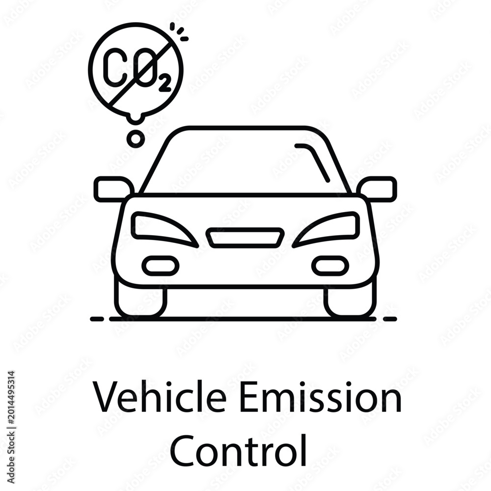 Obraz premium Environmental vehicle emission control icon representing carbon reduction and sustainability