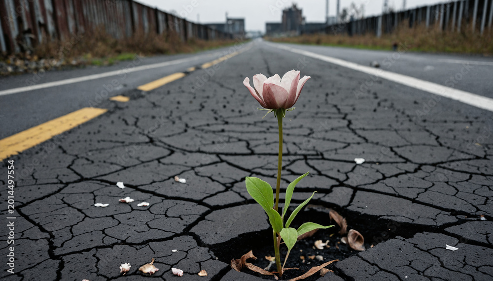 Fototapeta premium road and flower