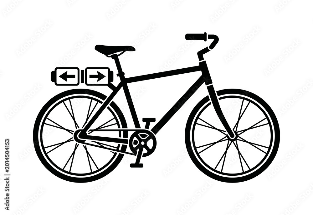 Obraz premium Modern electric bicycle graphic symbolizing sustainable urban transportation and eco-friendly personal mobility solutions for contemporary city living, highlighting sustainable travel