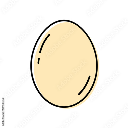 Beige egg with outline