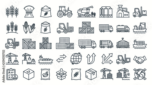 Industrial icons and symbols collection.