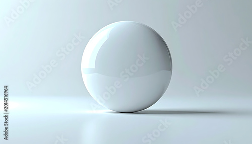 Isolated glossy white egg on a clean light surface, studio lighting with soft shadows, symbolizing new beginnings, Easter, or simplicity.