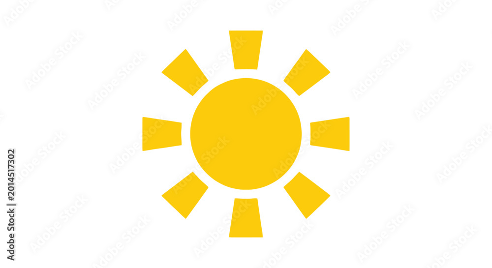 Fototapeta premium Sun shining bright on summer solstice June day icon illustration