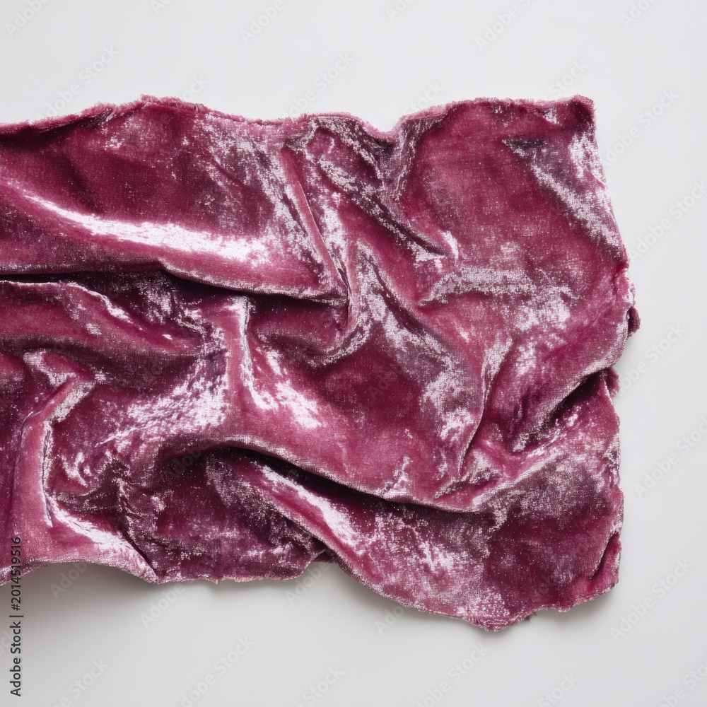 Obraz premium Crinkled velvet fabric in deep pink color