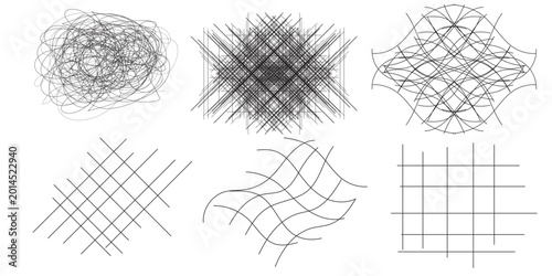 Quadro em tela Abstract Geometric Wireframe Mesh Patterns Collection.