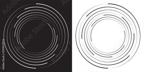 Spiral with gray colors lines as dynamic abstract vector background or logo or icon. Yin and Yang symbol.