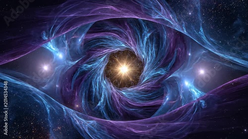 Swirling Nebula Animation with Starfield Zooming