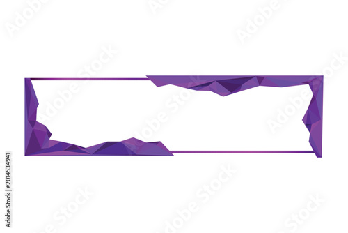 Polygonal purple style art horizontal frame art decoration element clipart