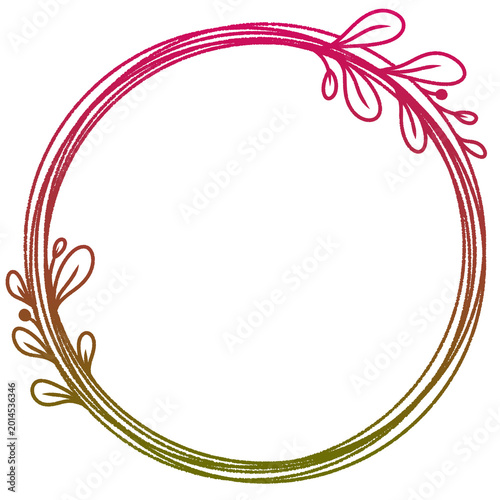 abstract floral frame pink green