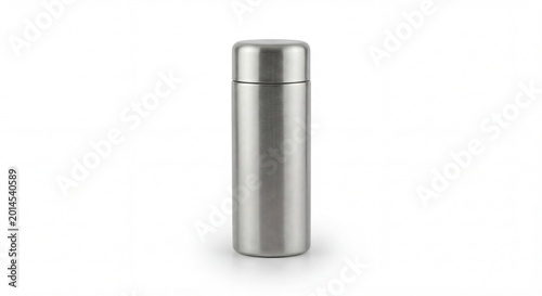 Stainless Steel Thermos Bottle Isolated on White Background