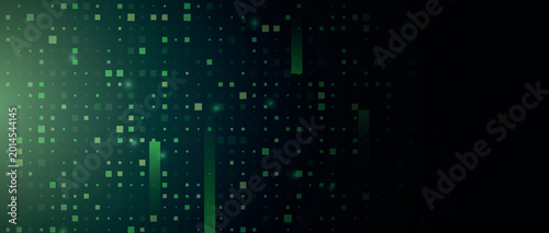 Fotografie Future technology background with modern digital green pixel pattern