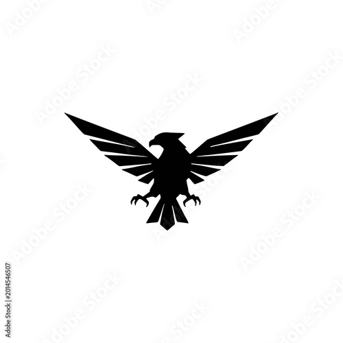 Stylized Geometric Eagle Silhouette Vector Logo Icon
