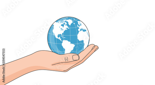 Human hand holding planet Earth globe for environmental concept