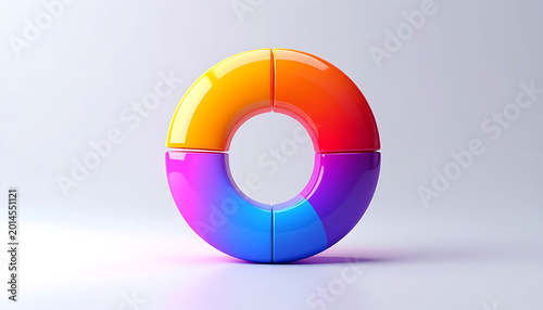 Colorful segmented ring or donut shape, representing data, analytics, or progress, isolated on a light neutral background Free Download Colorful segmented ring or donut shape, representing data, analytics, or progress, isolated on a light neutral background - GFXLoad
