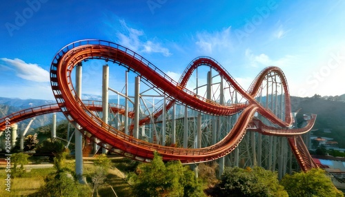 Spectacular Roller Coaster Ride - A Thrilling Adventure in the Sky.