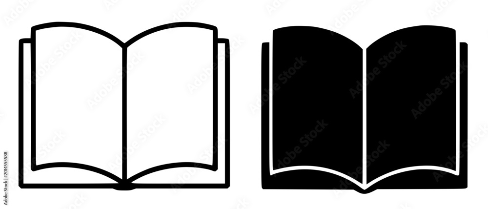 Εκτύπωση καμβά Minimalist book icon illustration in outline and silhouette design