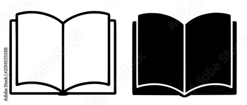 Bild auf Leinwand Minimalist book icon illustration in outline and silhouette design