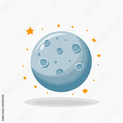 Cartoon Moon and Stars Illustration
