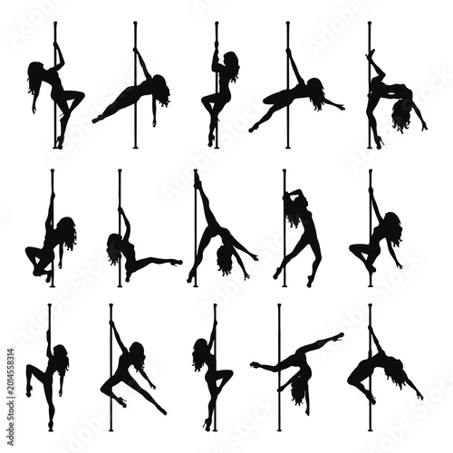 Fotografie pole dancer gesture silhouette Vector