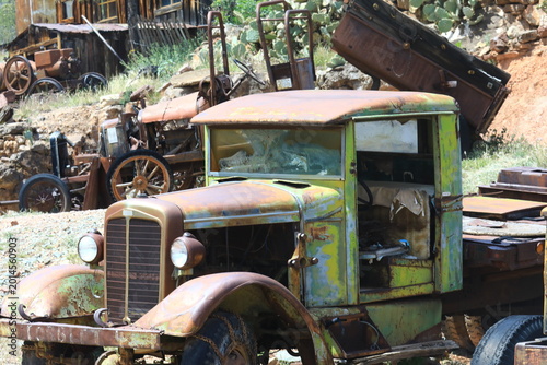 Принти на полотні Vintage truck in a scrapyard