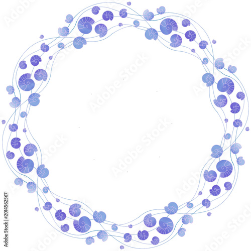 round frame with flowers