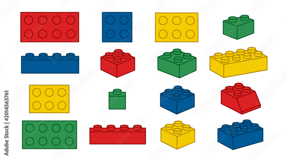 Obraz premium Colorful Plastic Building Blocks.