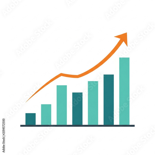 Free Download Bar chart with upward trend arrow - GFXLoad