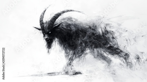 Ethereal Dark Creature Illustration with Intense Atmosphere