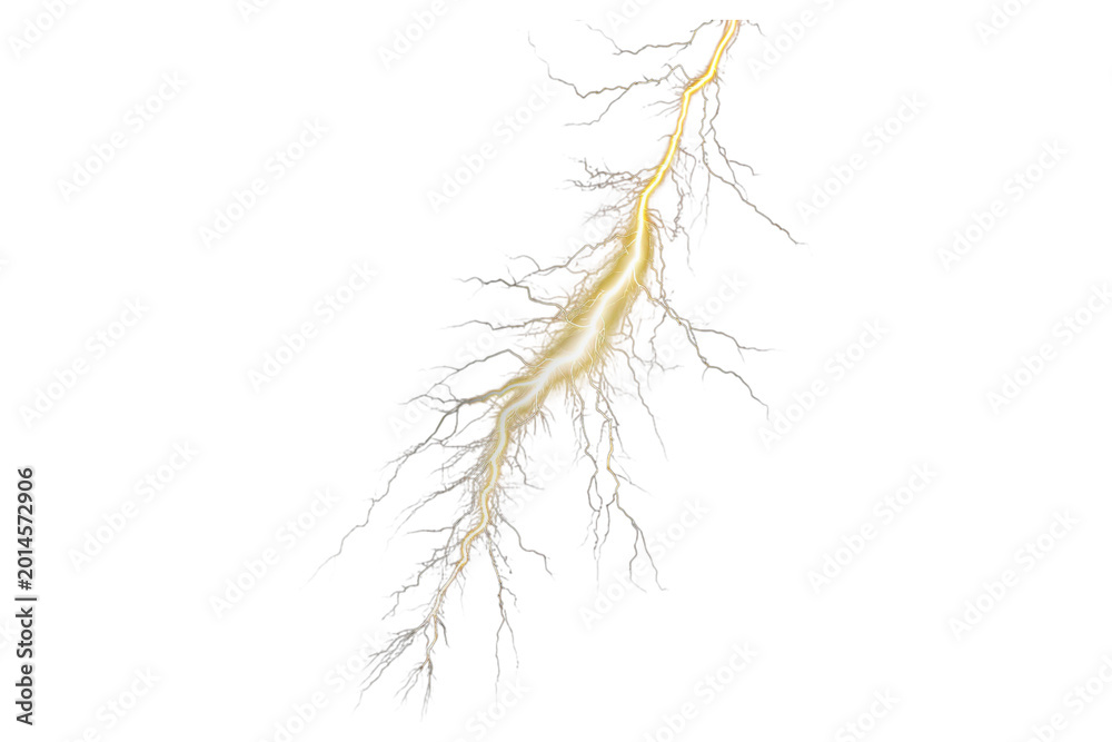 Obraz premium Yellow lightning bolt on transparent background