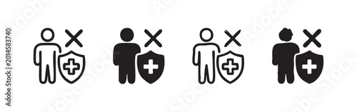 Fotografie Medical health exclusion and protection icon set
