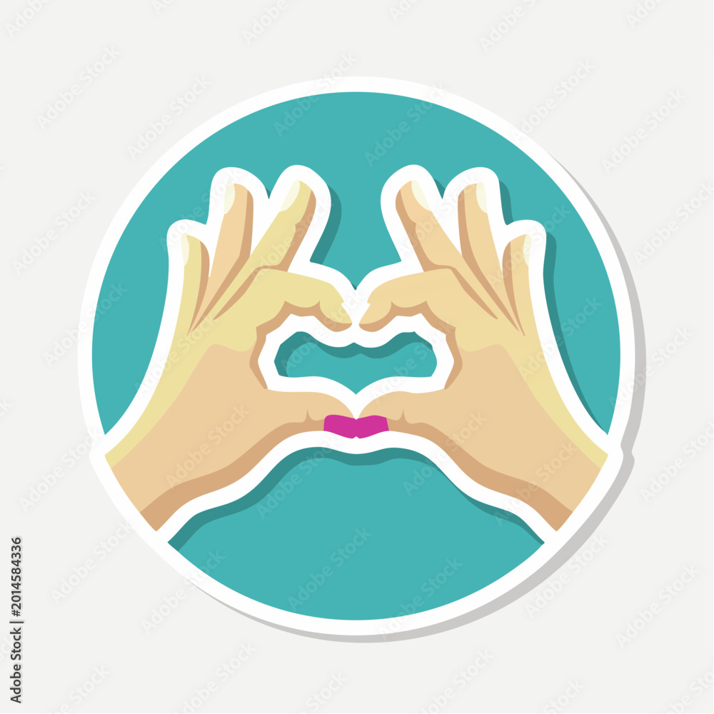 Obraz premium Heart Shape Hand Gesture Icon